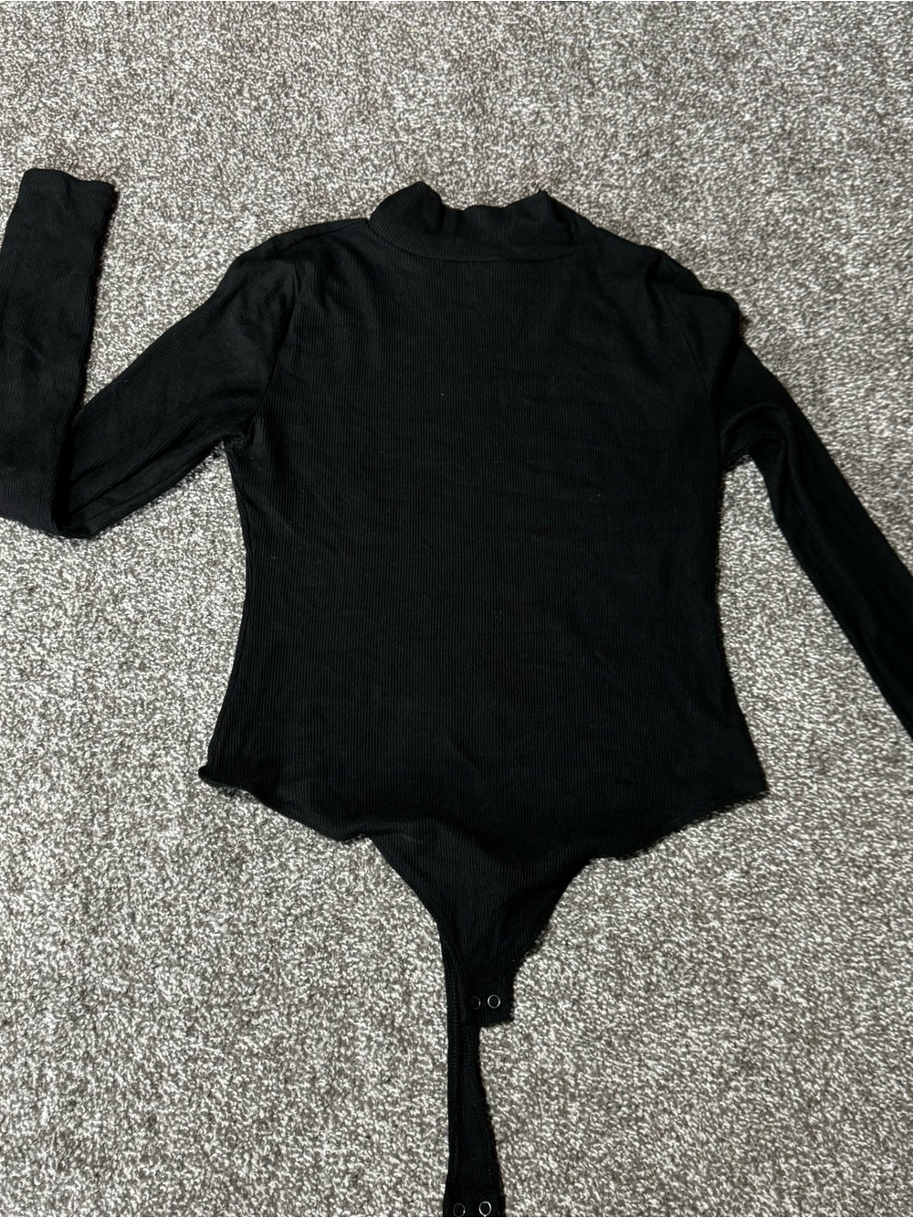 SO Black Ribbed Long Sleeve Bodysuit